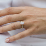1.85 CT Oval Hidden Halo & Pave Moissanite Engagement Ring 7