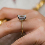 4.60 CT Emerald Cut Hidden Halo Moissanite Engagement Ring 3