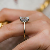 4.60 CT Emerald Cut Hidden Halo Moissanite Engagement Ring 3