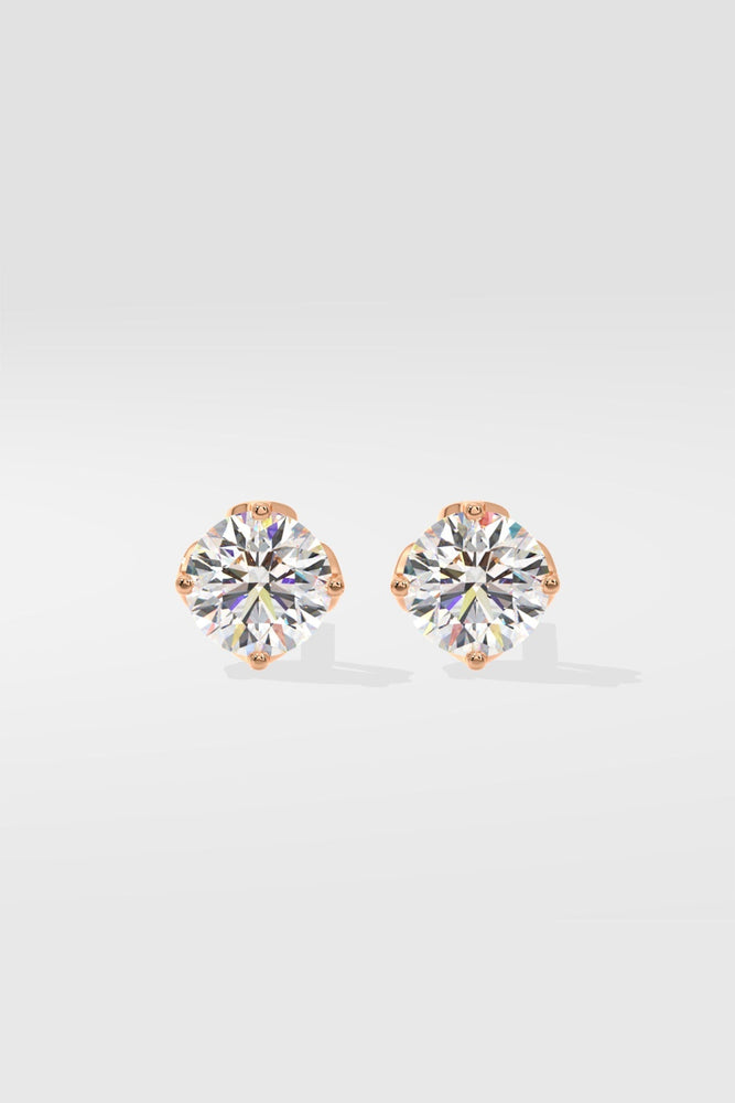 1.0 TCW Round Cut Moissanite Solitaire Stud Earrings