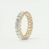 4.60 Emerald Cut Full Eternity Moissanite Bridal Wedding Band 8