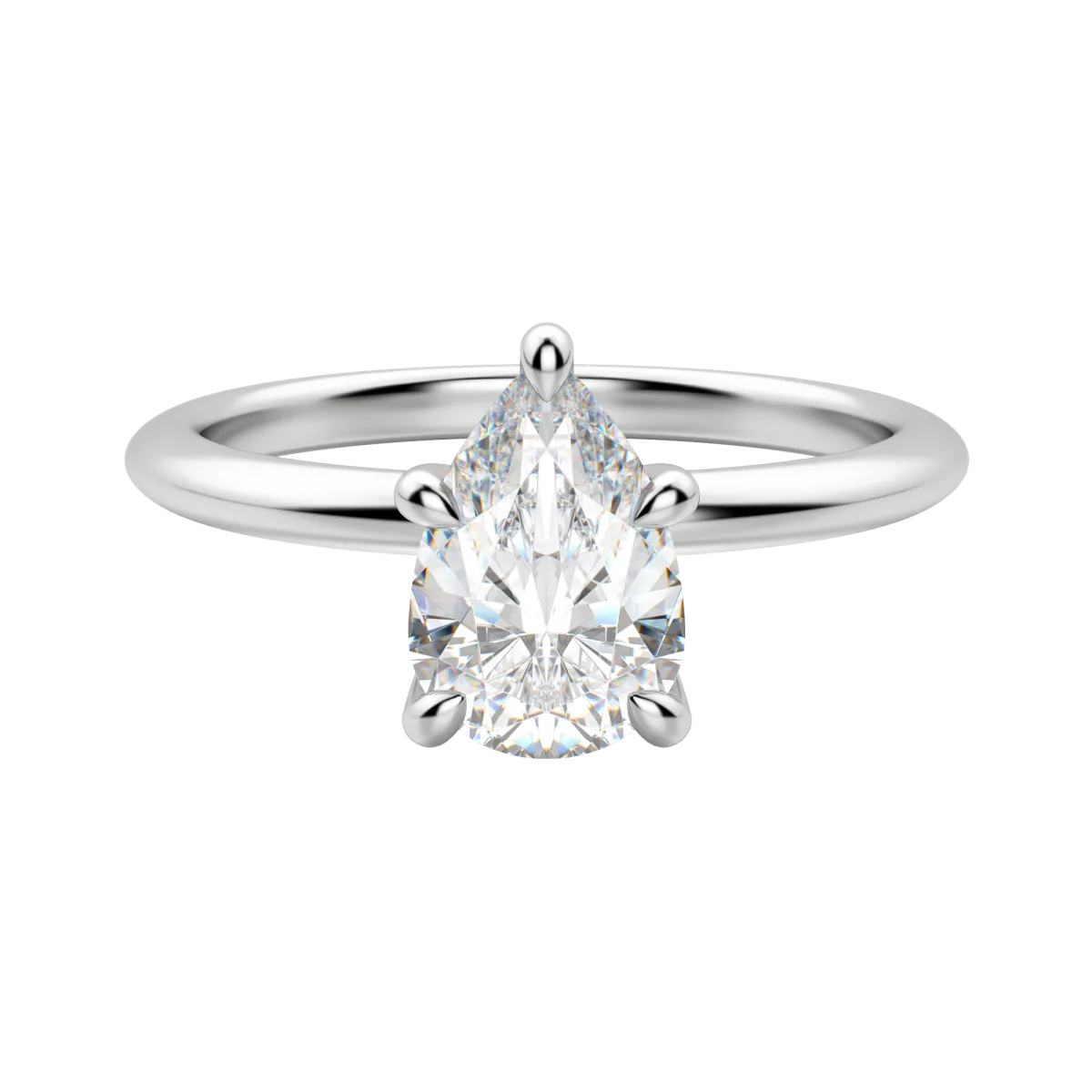 
                  
                    1.33 CT Pear Solitaire Moissanite Engagement Ring With Hidden Halo Setting 4
                  
                
