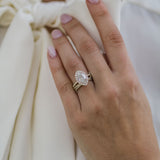 1.75 CT Marquise Cut Halo & Pave Moissanite Engagement Ring 8