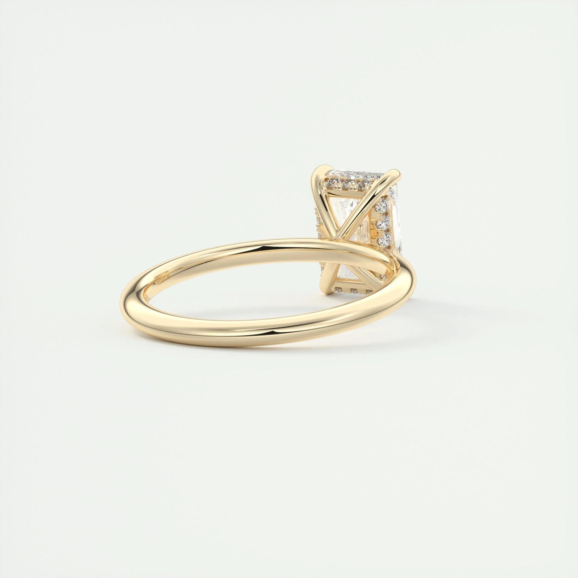 2.10 CT Radiant Hidden Halo Moissanite Engagement Ring 10