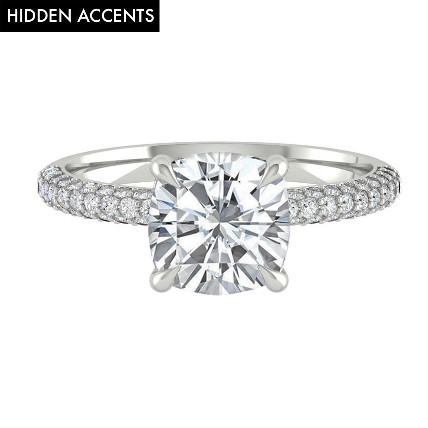
                  
                    1.7 CT Cushion Hidden Halo Pave Moissanite Engagement Ring 4
                  
                