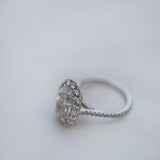 5.95 CT Oval Cut Halo & Pave Moissanite Engagement Ring 2