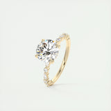 2.0 CT Round Pave Moissanite Engagement Ring 11