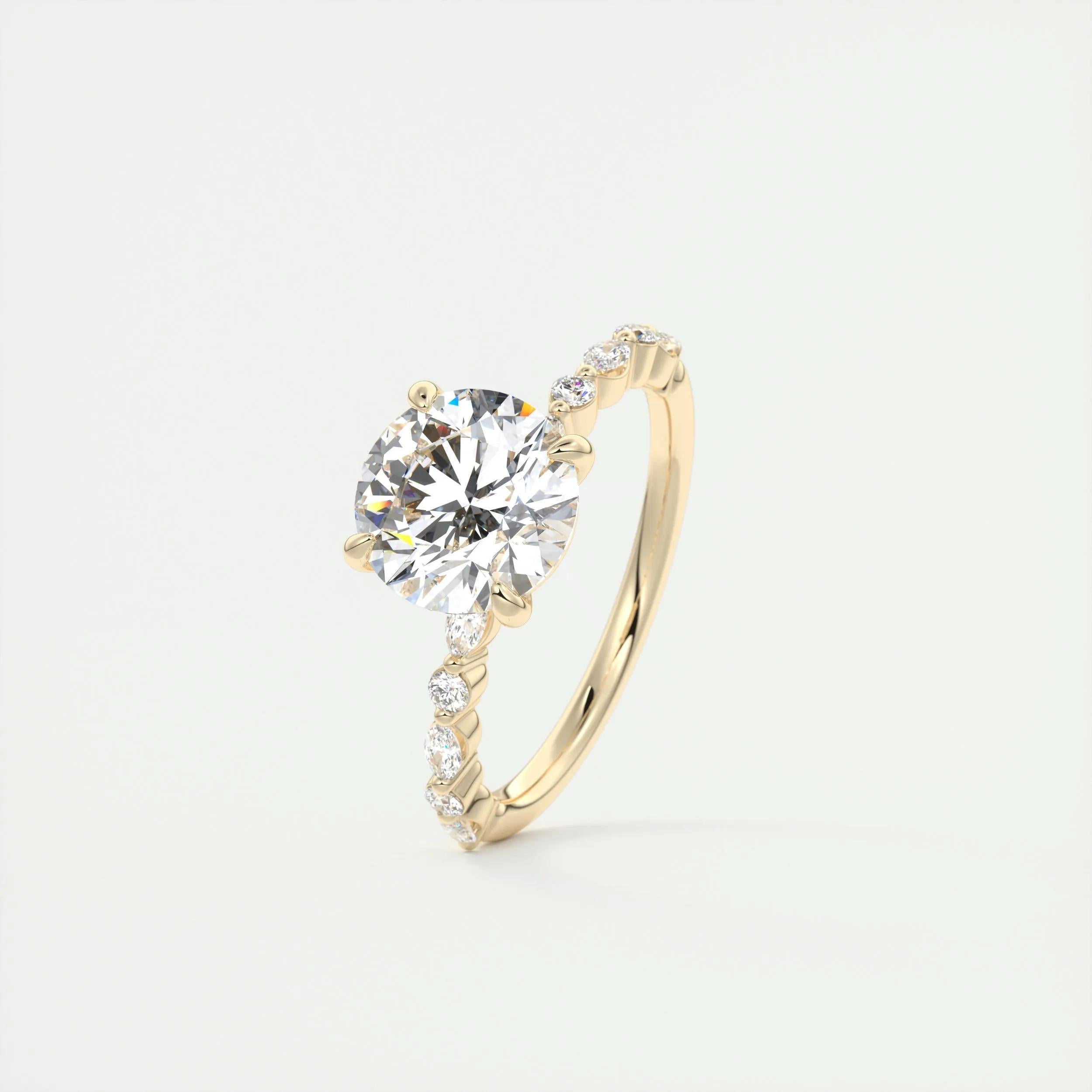 2.0 CT Round Pave Moissanite Engagement Ring 11