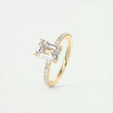 1.91 CT Emerald Solitaire Pave Moissanite Engagement Ring 10