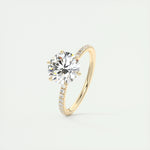 2.0 CT Round Cut Pave Moissanite Engagement Ring 11