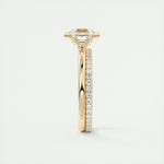 2.03 CT Asscher Half Bezel Solitaire Moissanite Engagement Ring 13