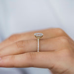 1.85 CT Oval Hidden Halo & Pave Moissanite Engagement Ring 2