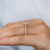 1.85 CT Oval Hidden Halo & Pave Moissanite Engagement Ring 2