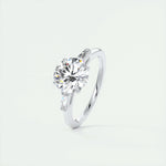 2.0 CT Round Cut Three Stone Moissanite Engagement Ring 5