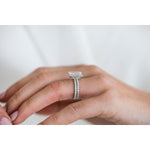 4.0 CT Emerald Hidden Halo & Pave Moissanite Engagement Ring 3