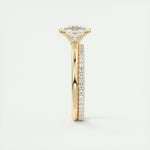 2.15 CT Cushion Half Bezel Solitaire Moissanite Engagement Ring 13