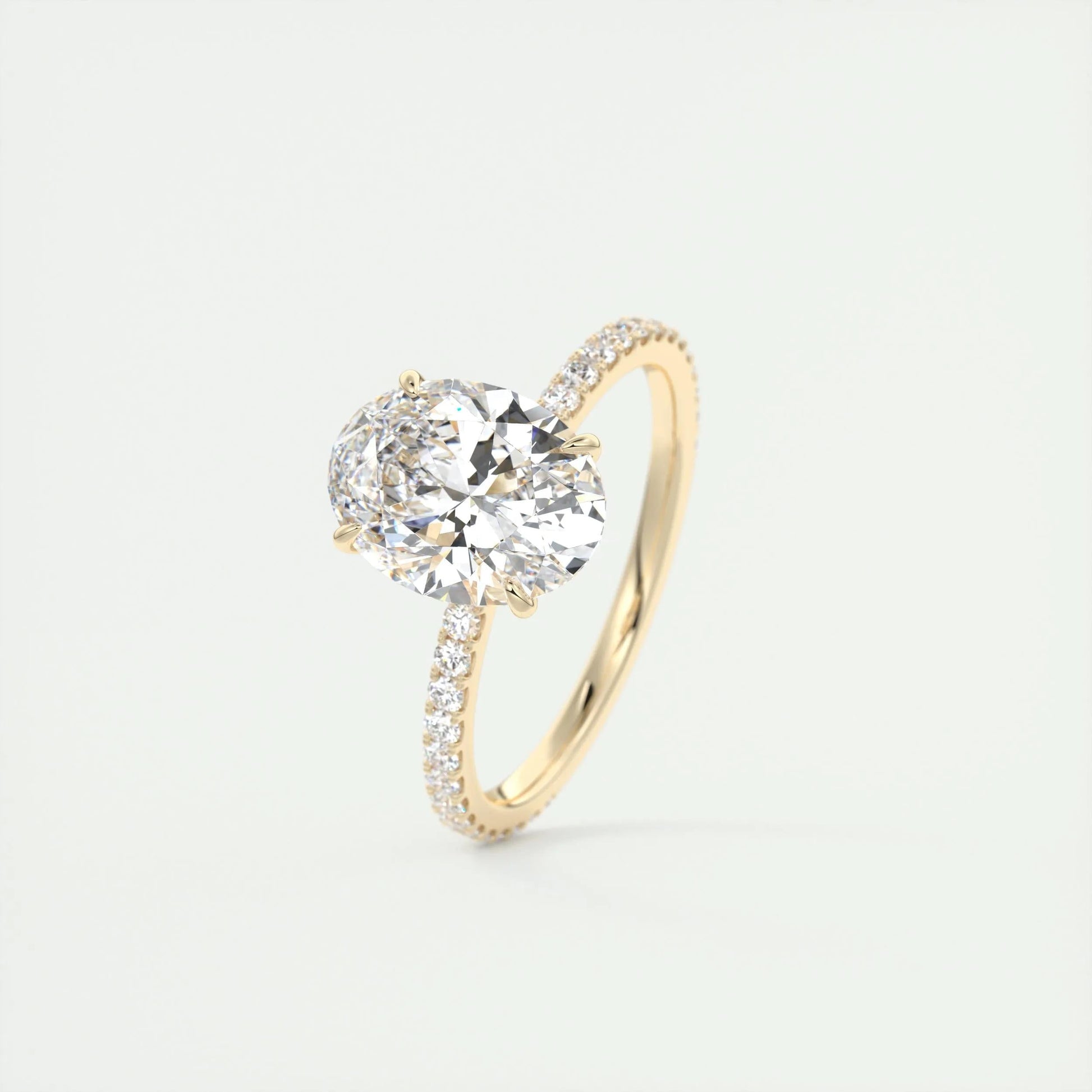 1.91 CT Oval Cut Pave Moissanite Engagement Ring 12