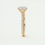 2.08 CT Princess Cut Pave Moissanite Engagement Ring 12
