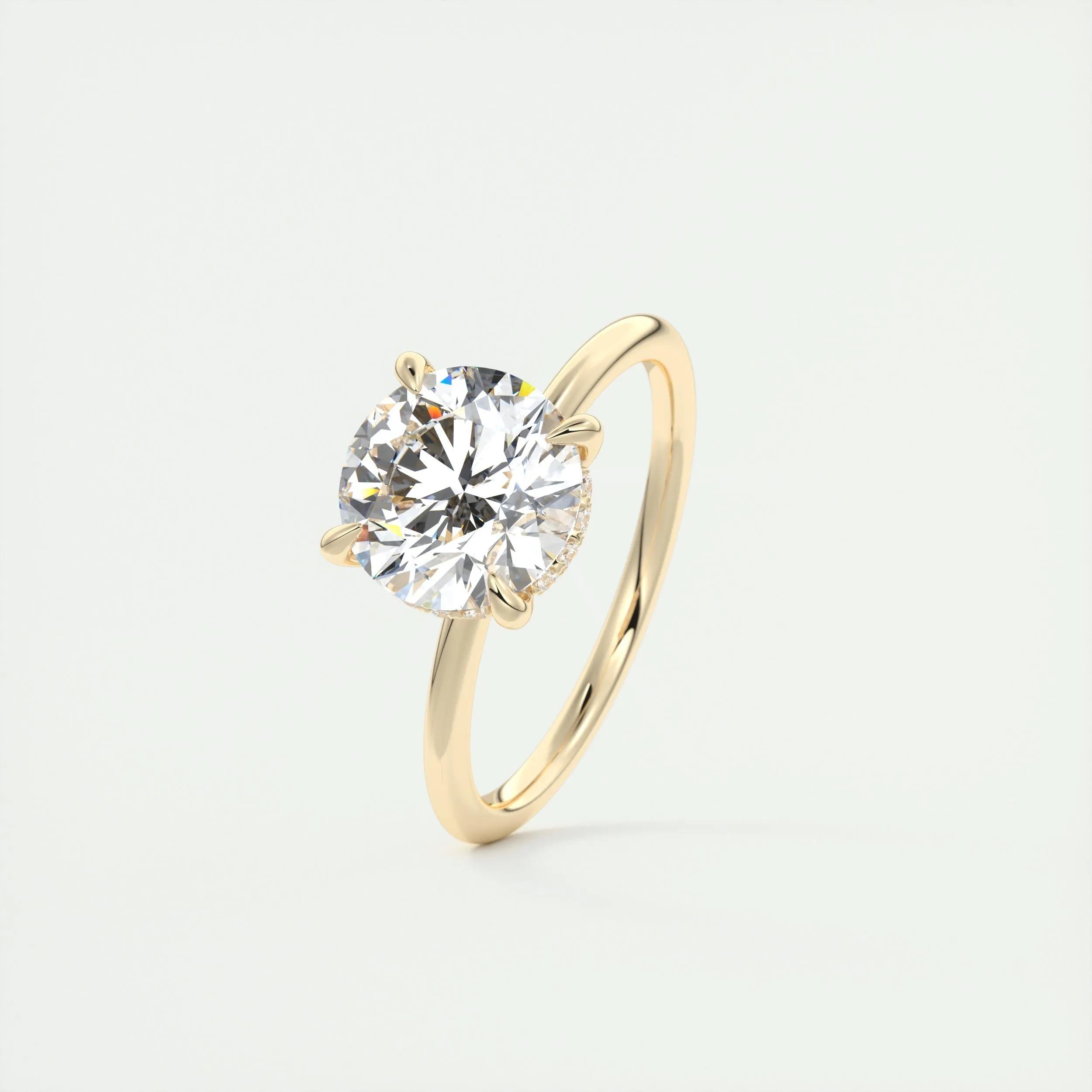 2.0 CT Round Hidden Halo Moissanite Engagement Ring 11