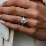 5.70 CT Cushion Solitaire Pave Moissanite Engagement Ring 2