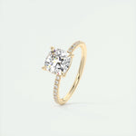 2.15 CT Cushion Cut Pave Moissanite Engagement Ring 11