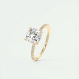 2.15 CT Cushion Cut Pave Moissanite Engagement Ring 11