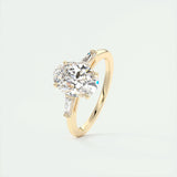 1.91 CT Oval Cut Three Stone Moissanite Engagement Ring 11