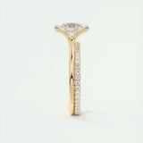 2.08 CT Princess Solitaire Half Bezel Moissanite Engagement Ring 10