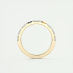 0.54 Baguette Bar Set Half Eternity Moissanite Bridal Wedding Band 11