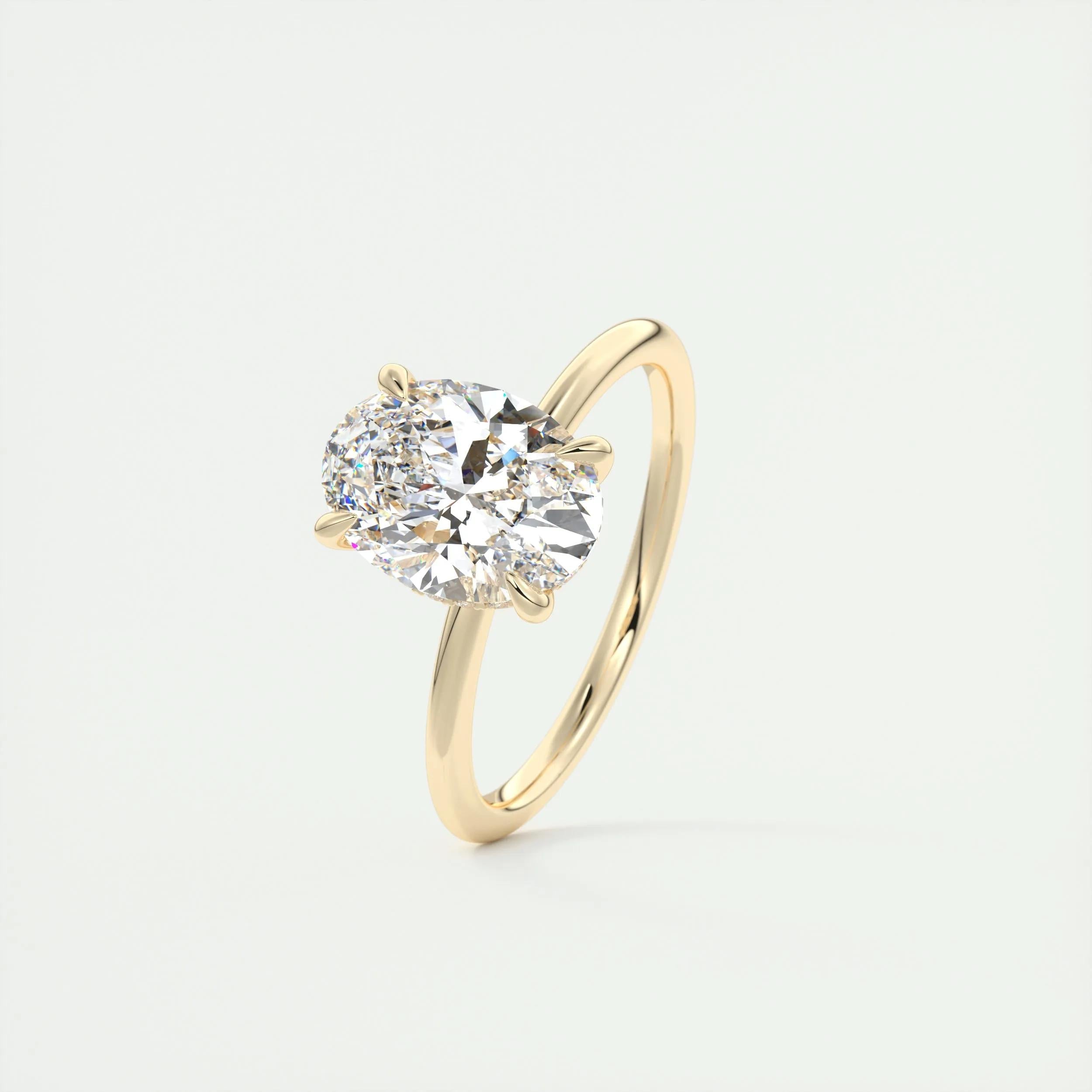 1.91 CT Oval Hidden Halo Moissanite Engagement Ring 12