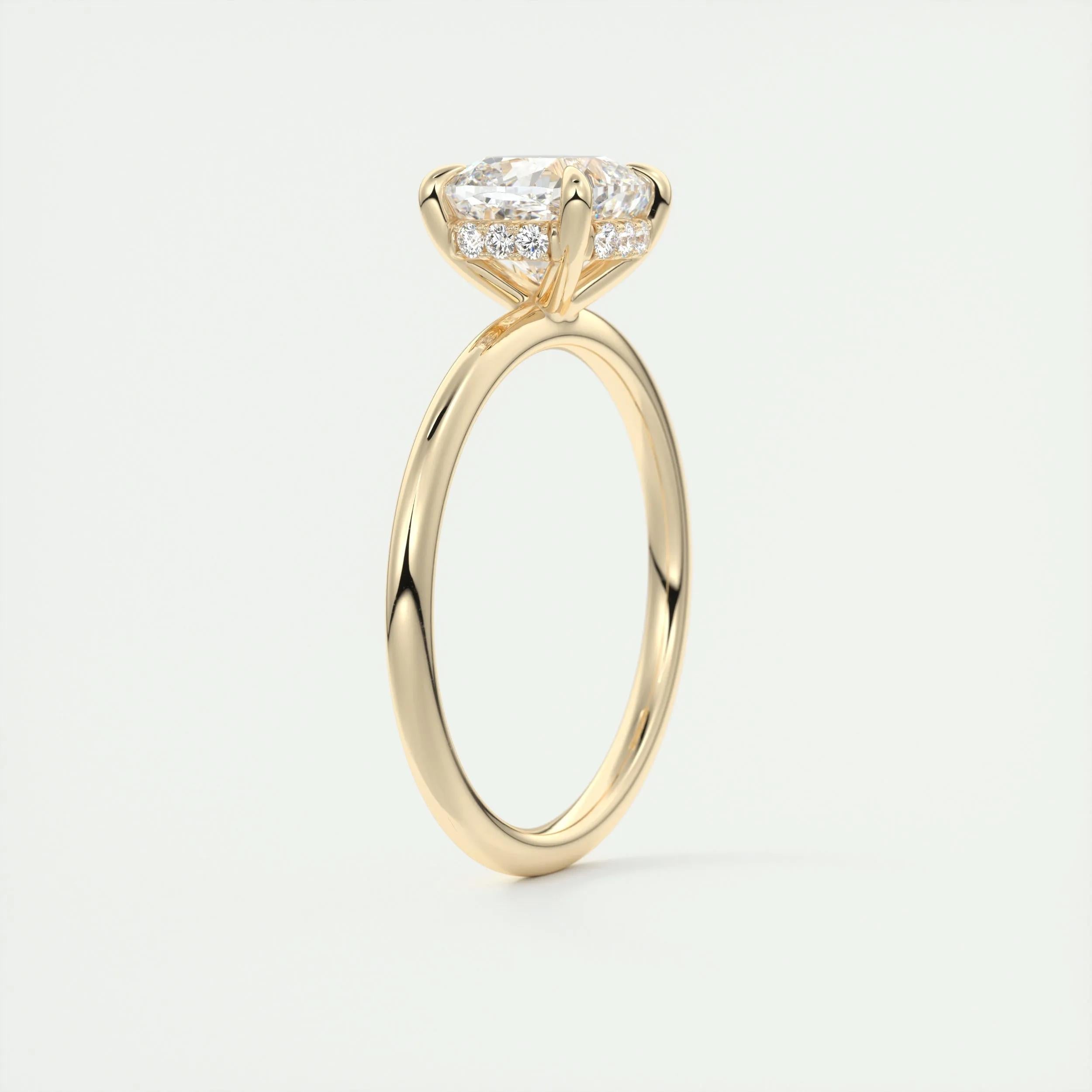 2.15 CT Cushion Hidden Halo Moissanite Engagement Ring 13