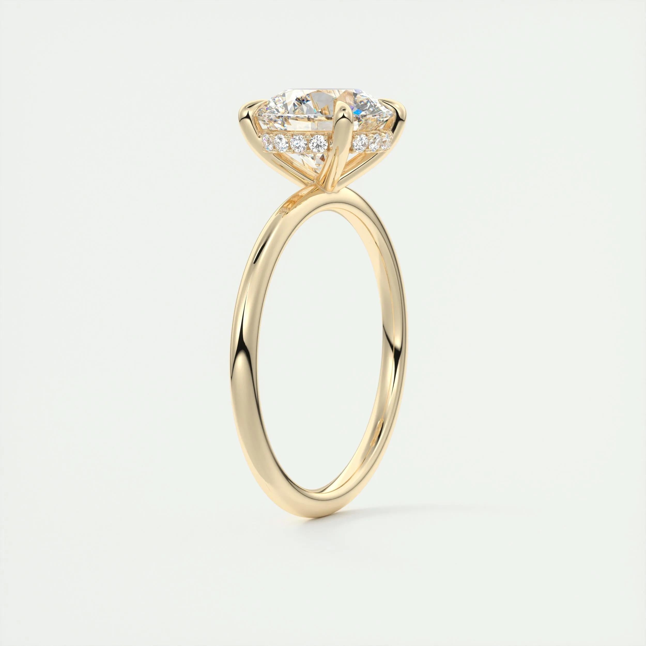 2.0 CT Round Hidden Halo Moissanite Engagement Ring 13