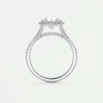 2.0 CT Round Halo Split Shank Moissanite Engagement Ring 6