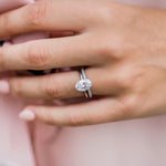 2.10 CT Oval Hidden Halo Moissanite Engagement Ring 2