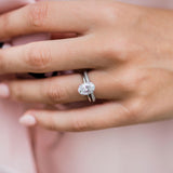 2.10 CT Oval Hidden Halo Moissanite Engagement Ring 2