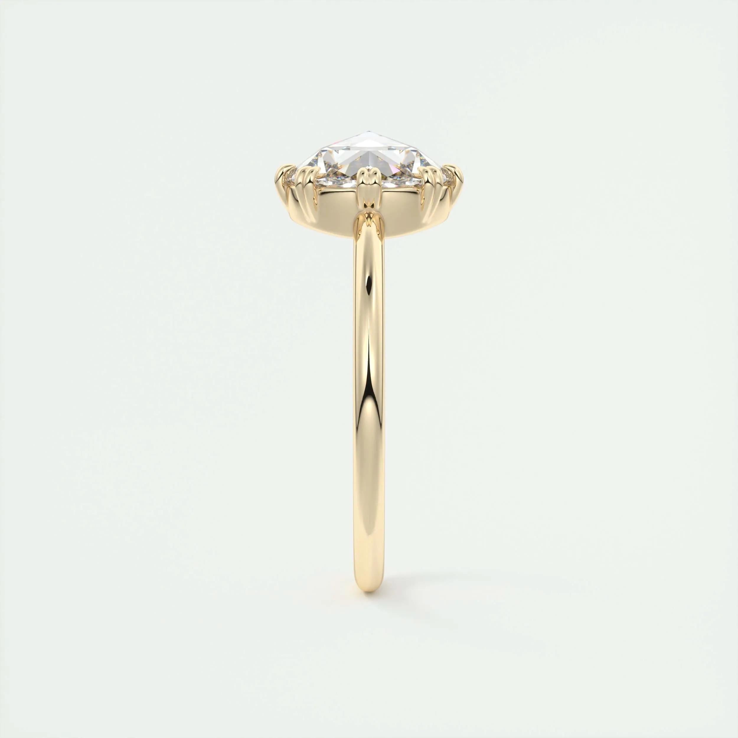 1.47 CT Round Rose Cut  Solitaire Double Prong Moissanite Engagement Ring 13