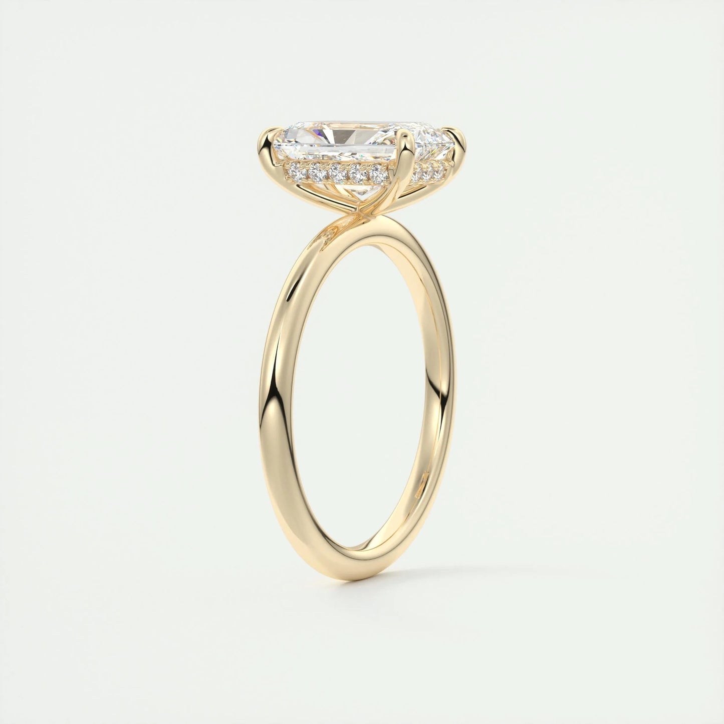 2.10 CT Radiant Hidden Halo Moissanite Engagement Ring 13