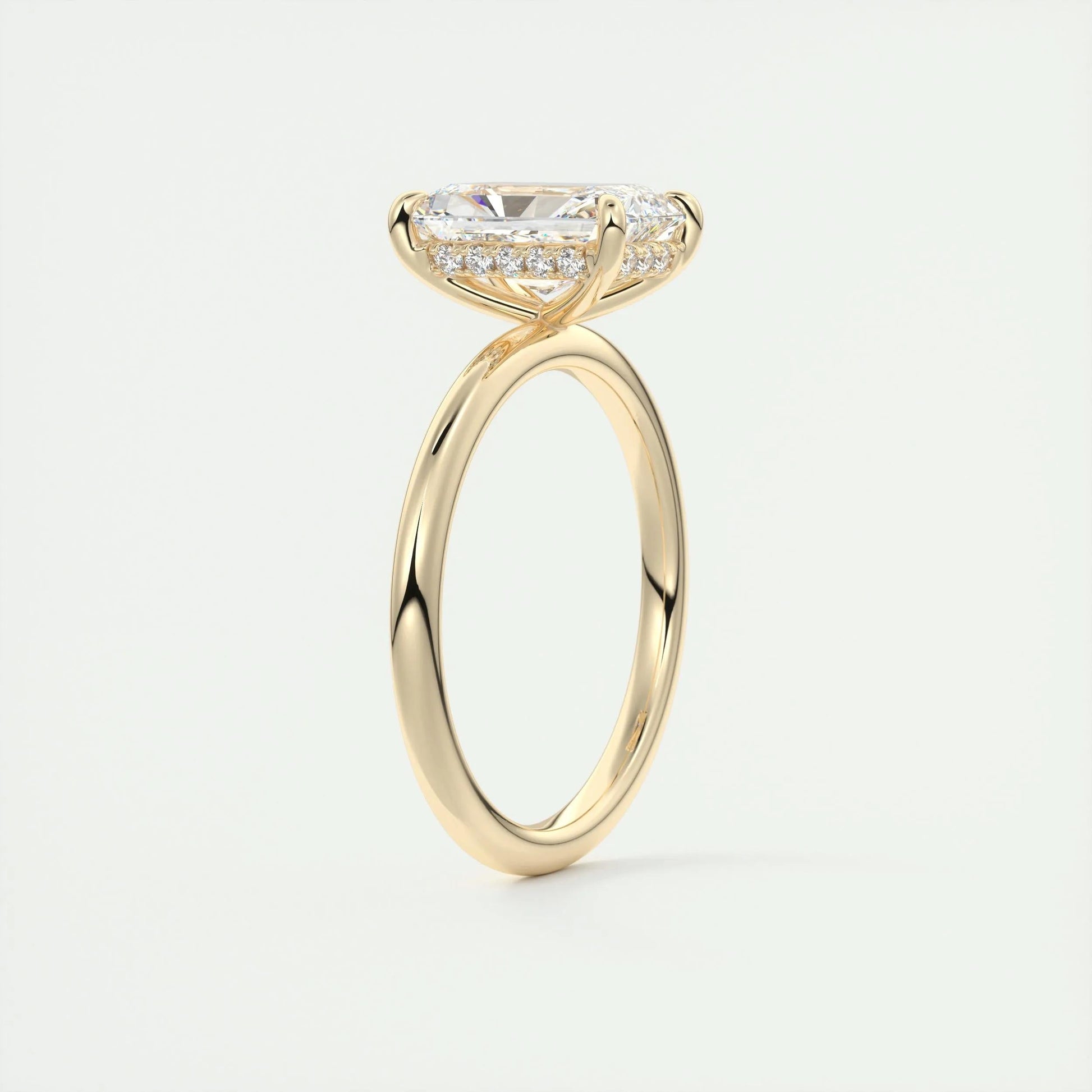 2.10 CT Radiant Hidden Halo Moissanite Engagement Ring 13