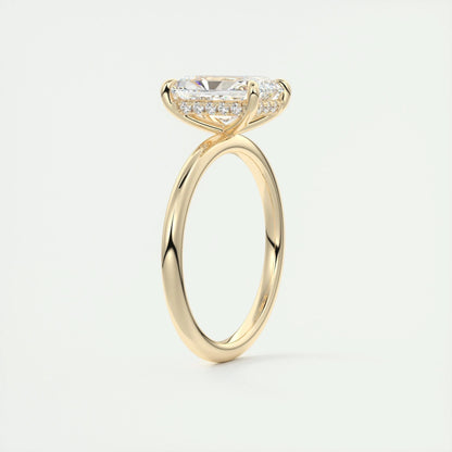 2.10 CT Radiant Hidden Halo Moissanite Engagement Ring 13