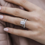 2.70 CT Radiant Solitaire Hidden Halo Pave Moissanite Engagement Ring 4