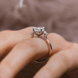 2.20 CT Cushion Three Stone Moissanite Engagement Ring 2