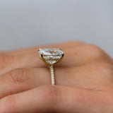 5.70 CT Cushion Solitaire Pave Moissanite Engagement Ring 3