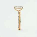1.91 CT Emerald Cut Pave Moissanite Engagement Ring 12