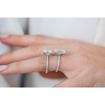 4.0 CT Emerald Hidden Halo & Pave Moissanite Engagement Ring 4