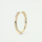 0.22 Round Bezel Open Moissanite Bridal Wedding Band 13