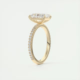 2.10 CT Radiant Cut Pave Style Moissanite Engagement Ring 14