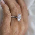 3.85 CT Oval Halo & Pave Moissanite Engagement Ring 6