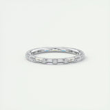 1.02 Baguette Cut Bar Setting Moissanite Bridal Wedding Band 1