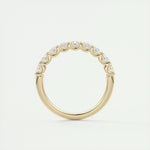 1.35 Oval Cut Shared Prongs Moissanite Bridal Wedding Band 17