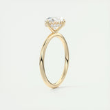1.91 CT Oval Hidden Halo Moissanite Engagement Ring 12